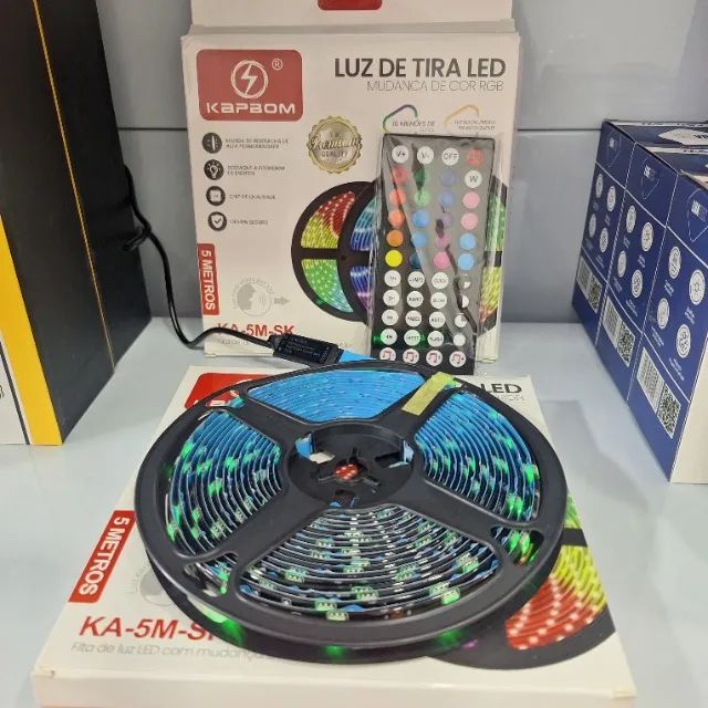 Fita Led USB 5 Metros com Controle e Sensor de Batida
