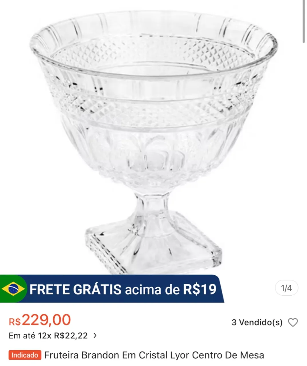 Fruteira de vidro
