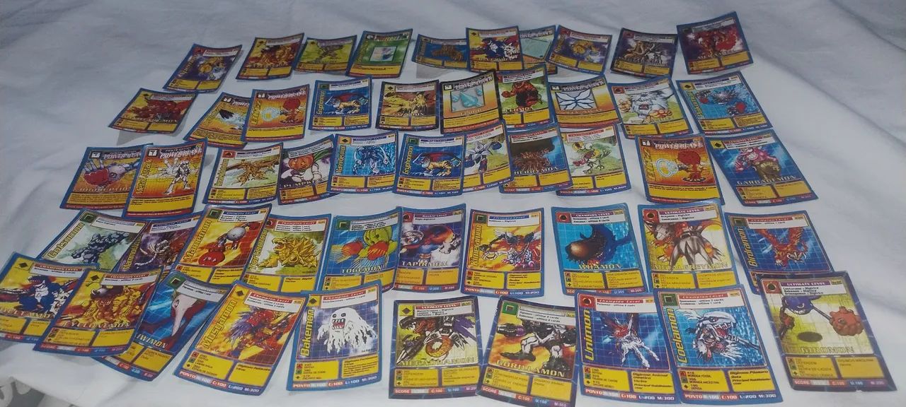 Lote 50 mini cards Digimon 