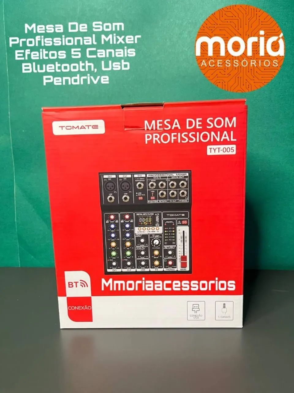 Mesa De Som Profissional Mixer Efeitos 5 Canais Bluetooth, Usb Pendrive - Foto 4
