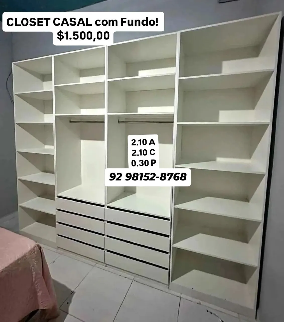 Closet Casal MEGA GRANDE com Fundo