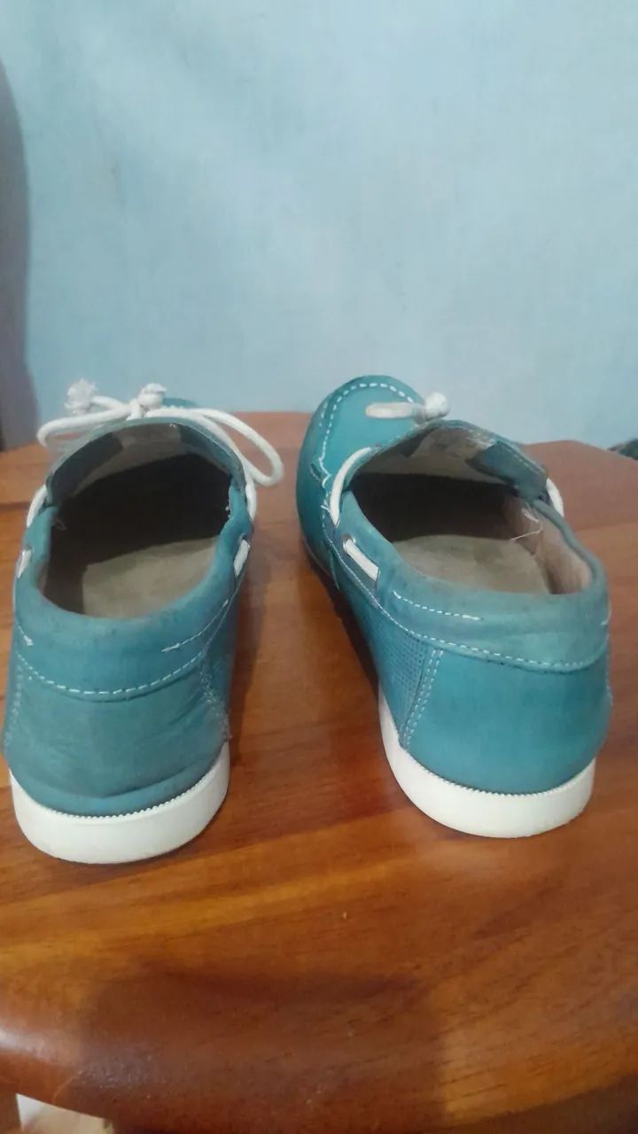Sapatos  de Couro Azul - Foto 2