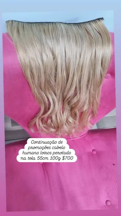 Cabelo humano castanho, loiro perolado e dourado - Foto 2