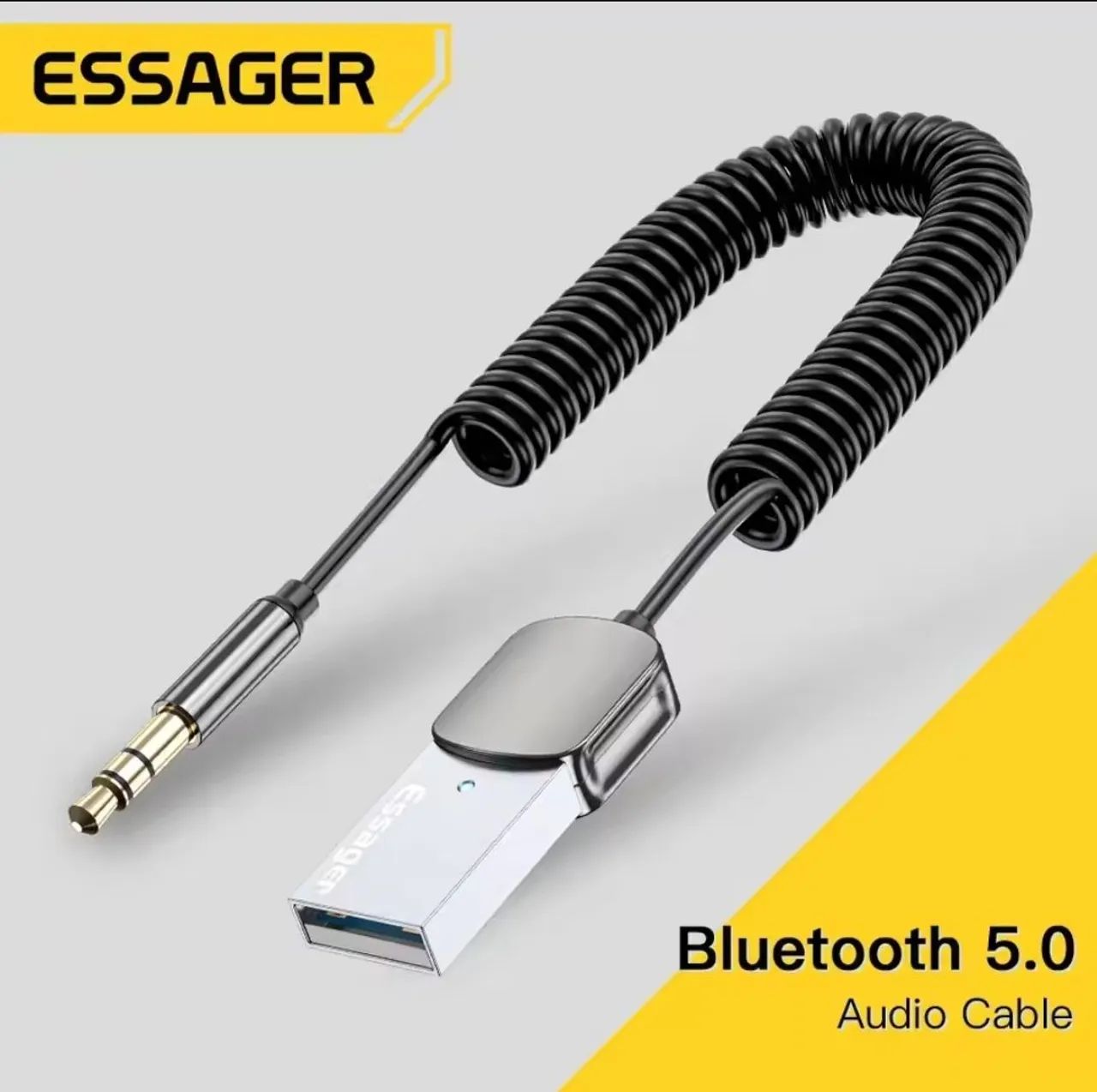 Essager-Receptor de áudio Bluetooth, USB para 3.5mm, Car Aux, Kit Handsfree