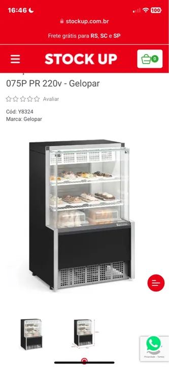 Vitrine Refrigerada Gelopar 075P PR 220v