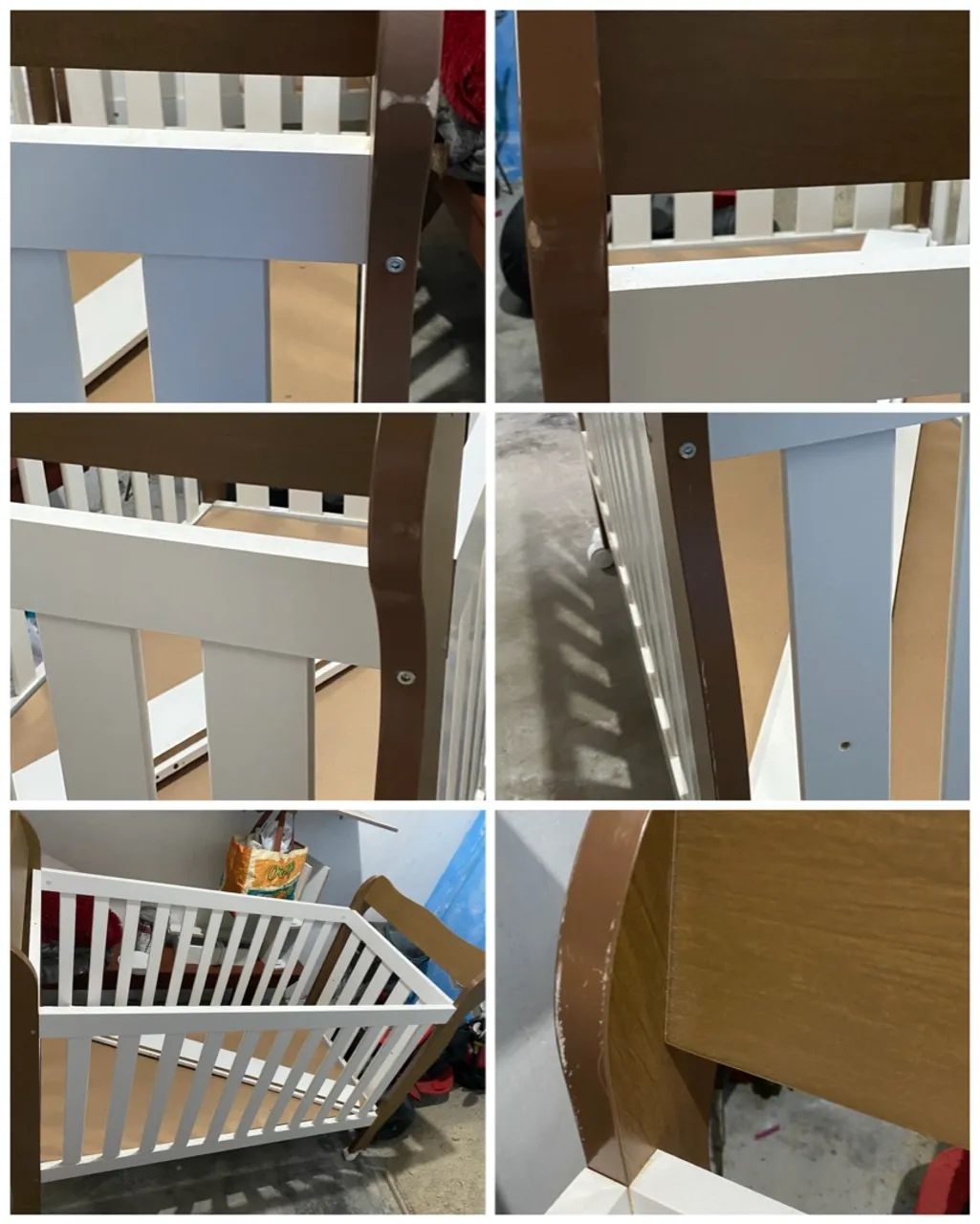 Berço Infantil Branco e Amadeirado