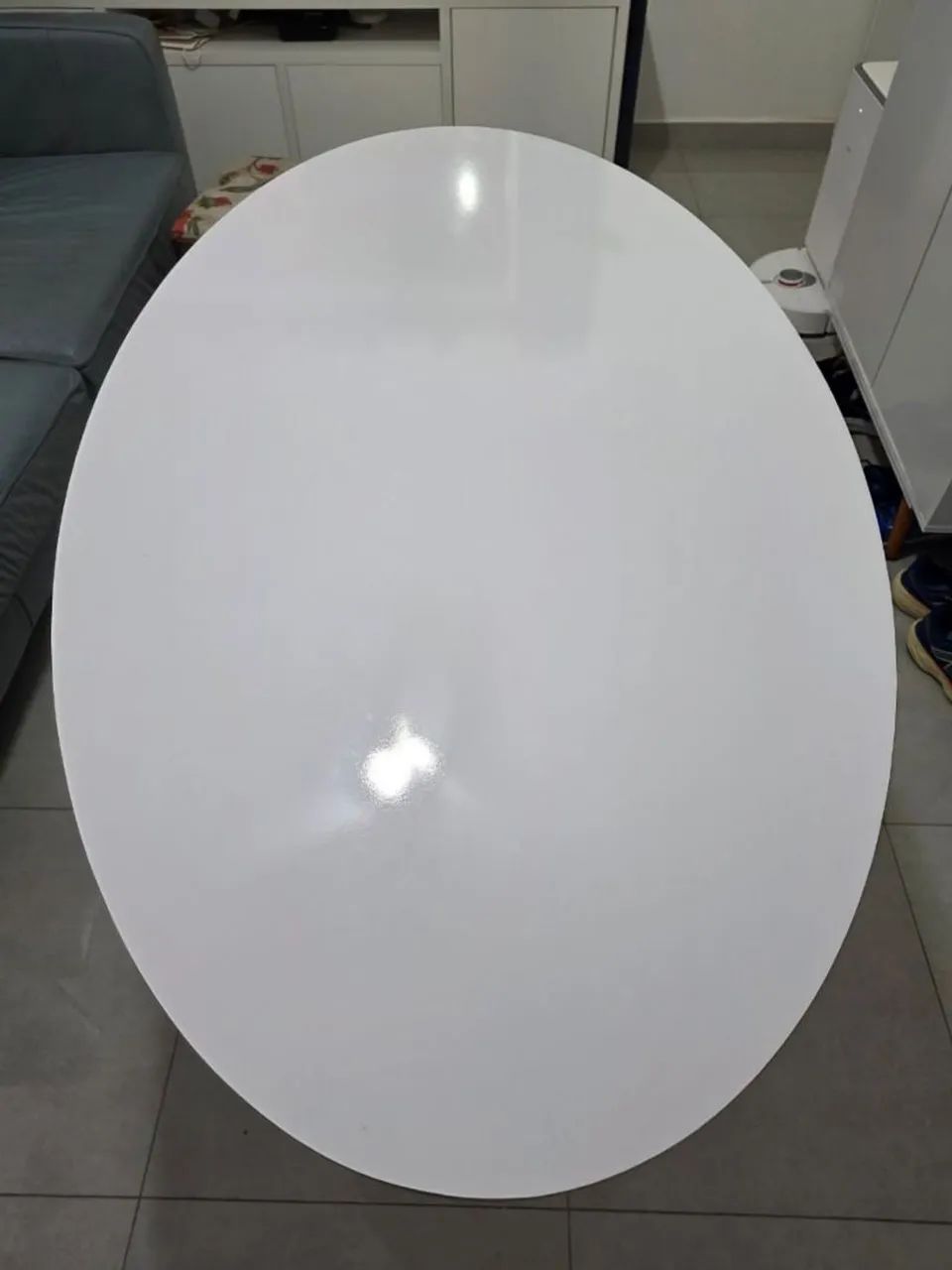 Mesa Cone Oval 150x80 Cm Base Em Cimento Queimado - Sala - Foto 4
