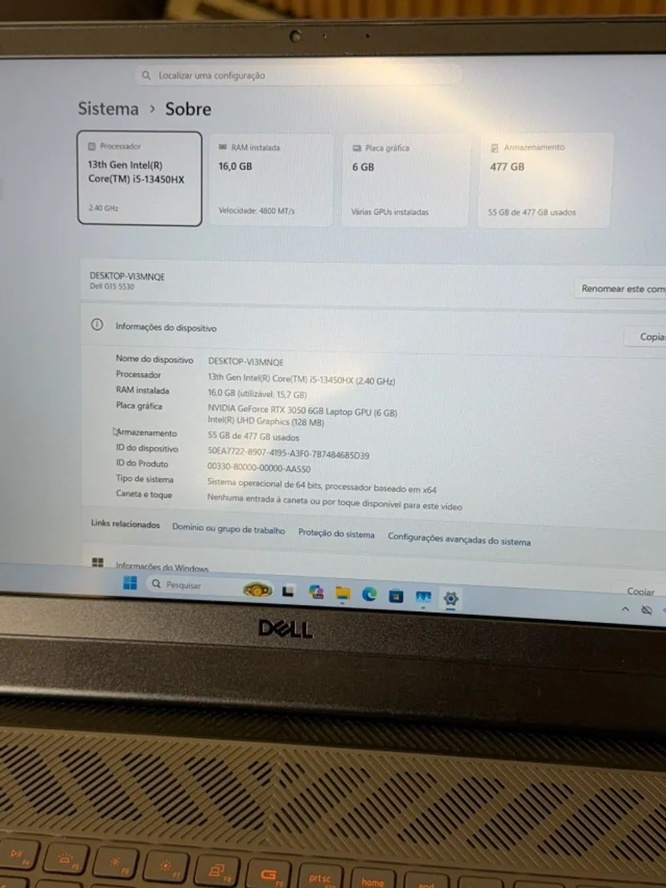 Dell G15 5530 i5 13th Rtx 3050 6gb (Anápolis) - Foto 5