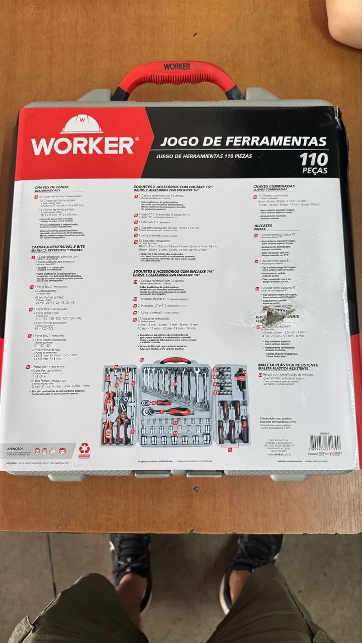WORKER - maleta de ferramentas 110 pc - Ferramentas de Construção