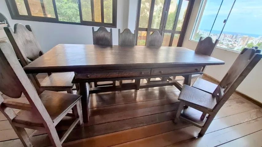 JOGO DE SALA DE JANTAR- MADEIRA MACIÇA - Foto 4