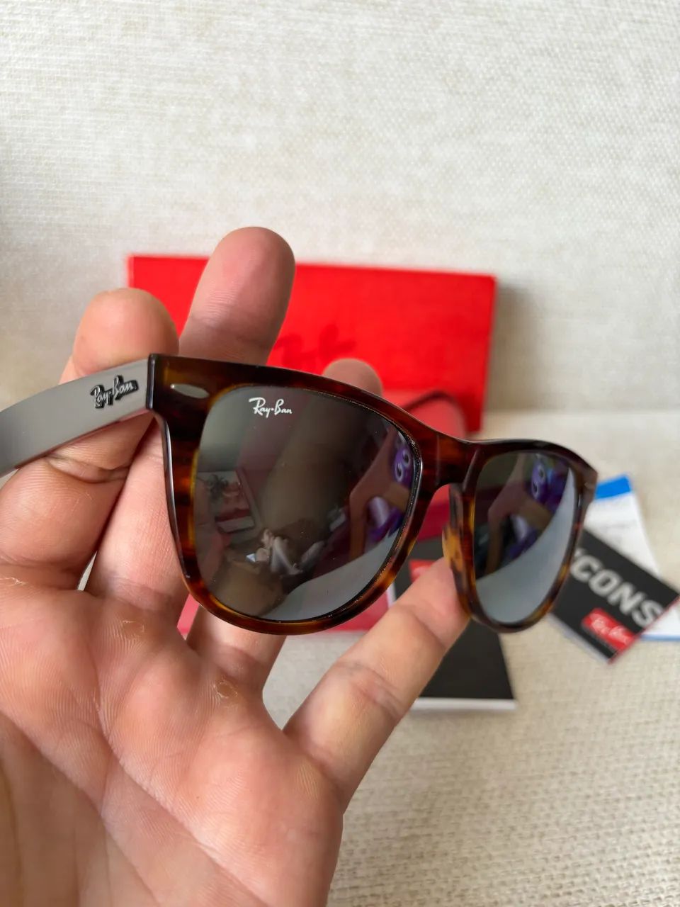 Óculos Ray-Ban New Wayfarer lentes espelhadas - Foto 2