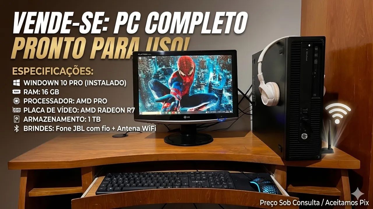 PC completo com placa de vídeo  - Foto 3