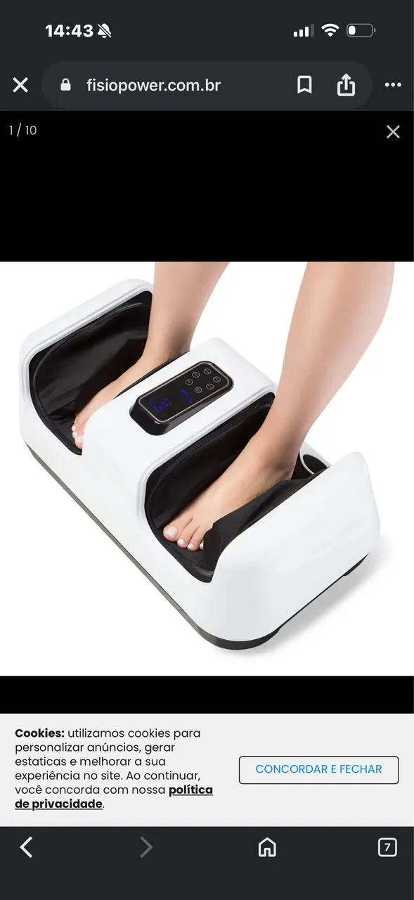Massageador de pés e tornozelos FisioEda. 