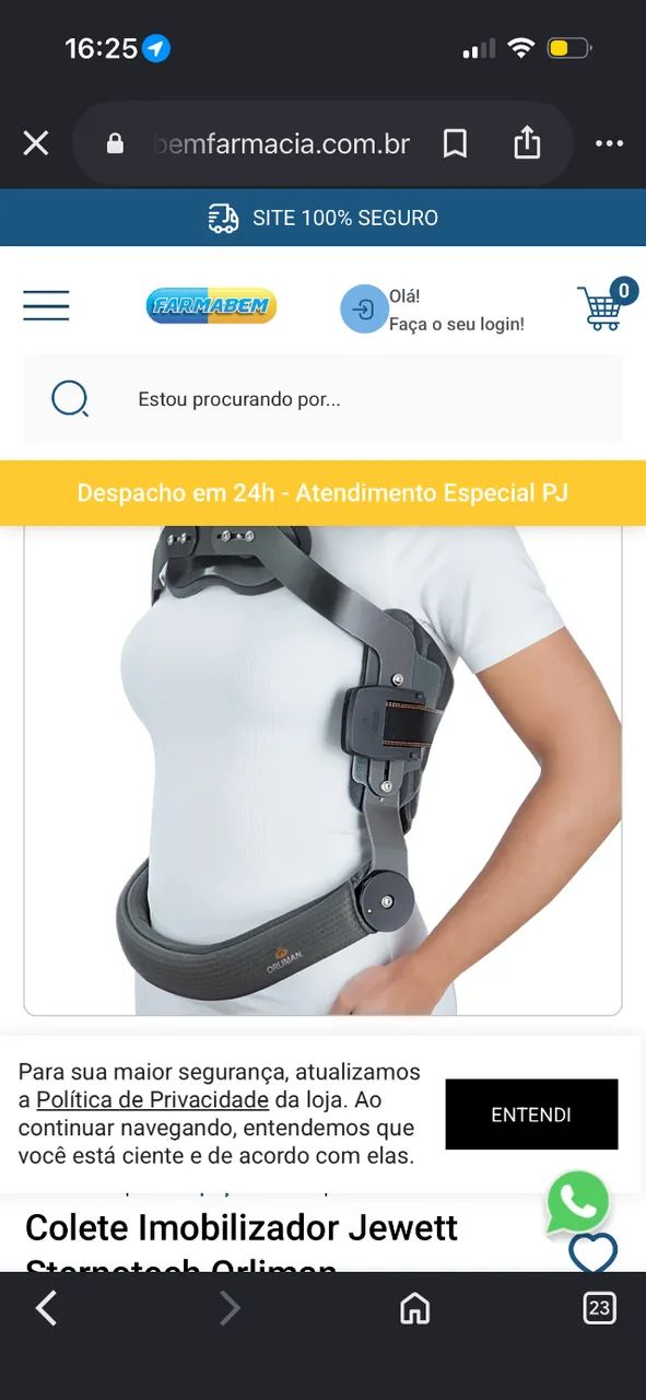 Colete ortopédico 