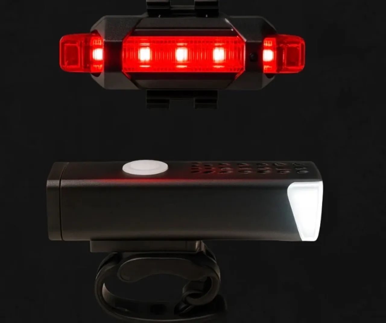 Kit Farol e Luz Traseira para Bicicleta USB LED
