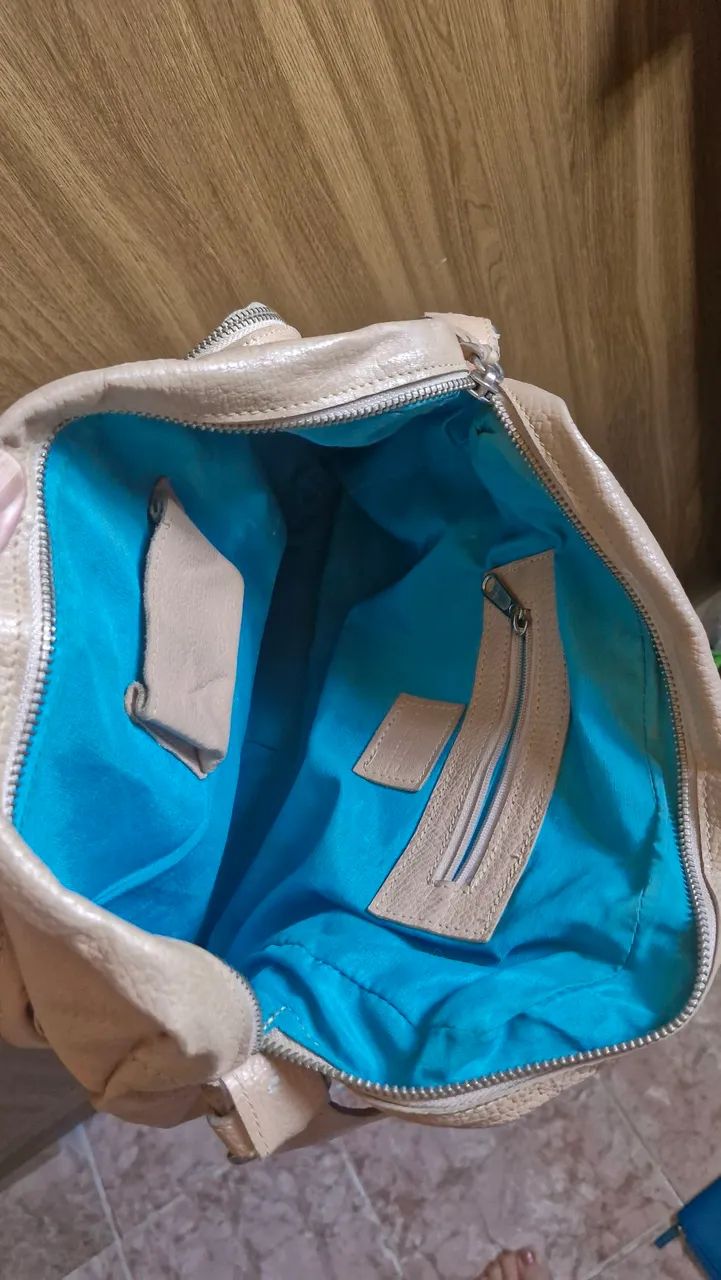 Bolsa couro Legítimo Via Mia - Foto 3