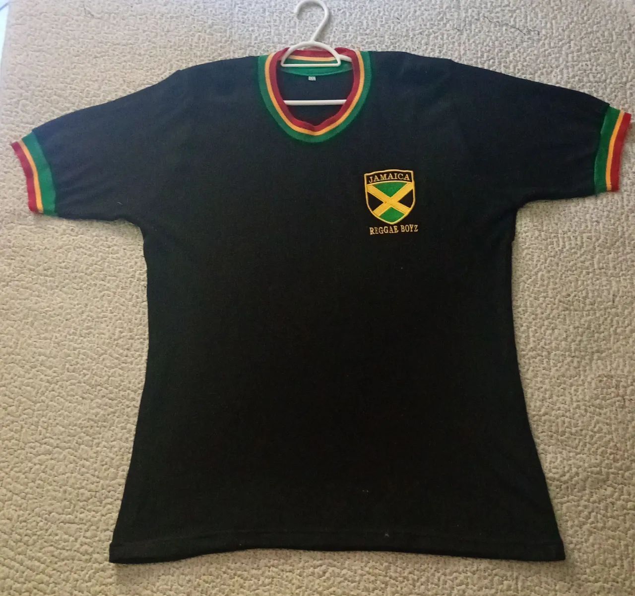 Camisa reggae Boyz Jamaica preta lã