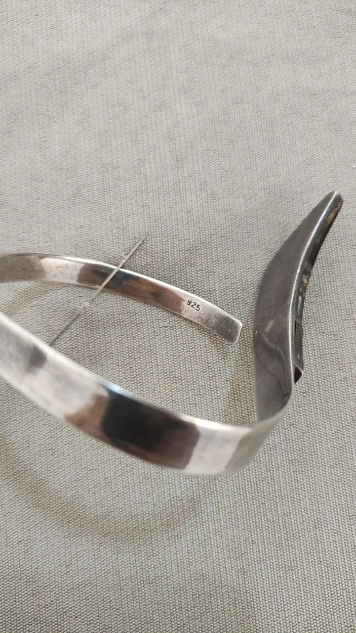 Pulseira de prata 925 com pedra Abalone, design exclusivo - Foto 5