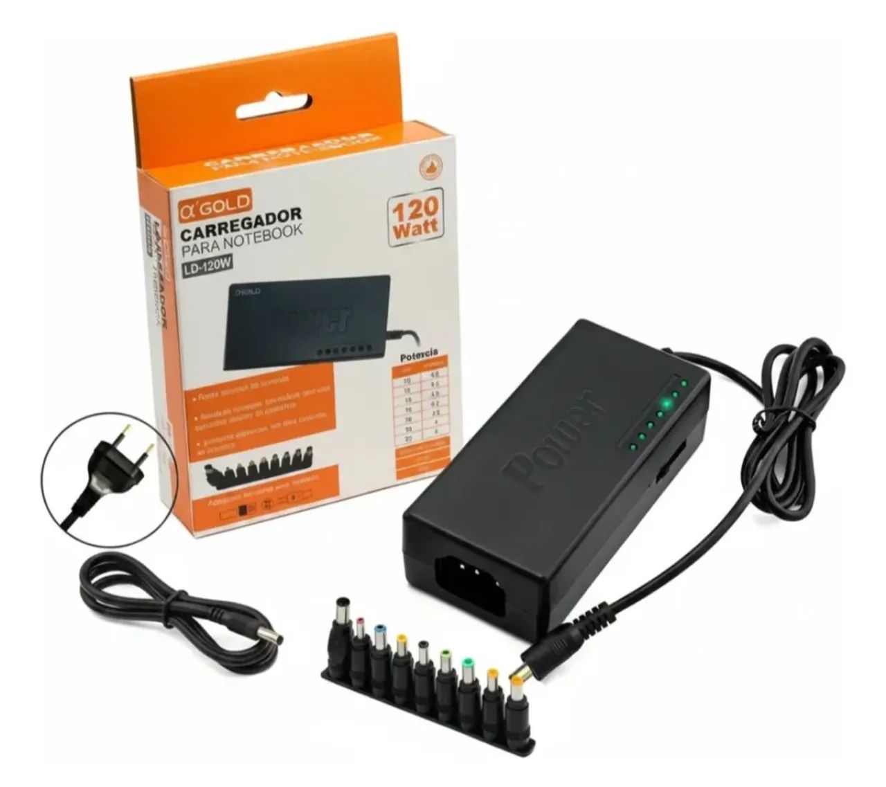 Fonte Universal Notebook  A'gold 120w 12-24v 9-conectores - Foto 4