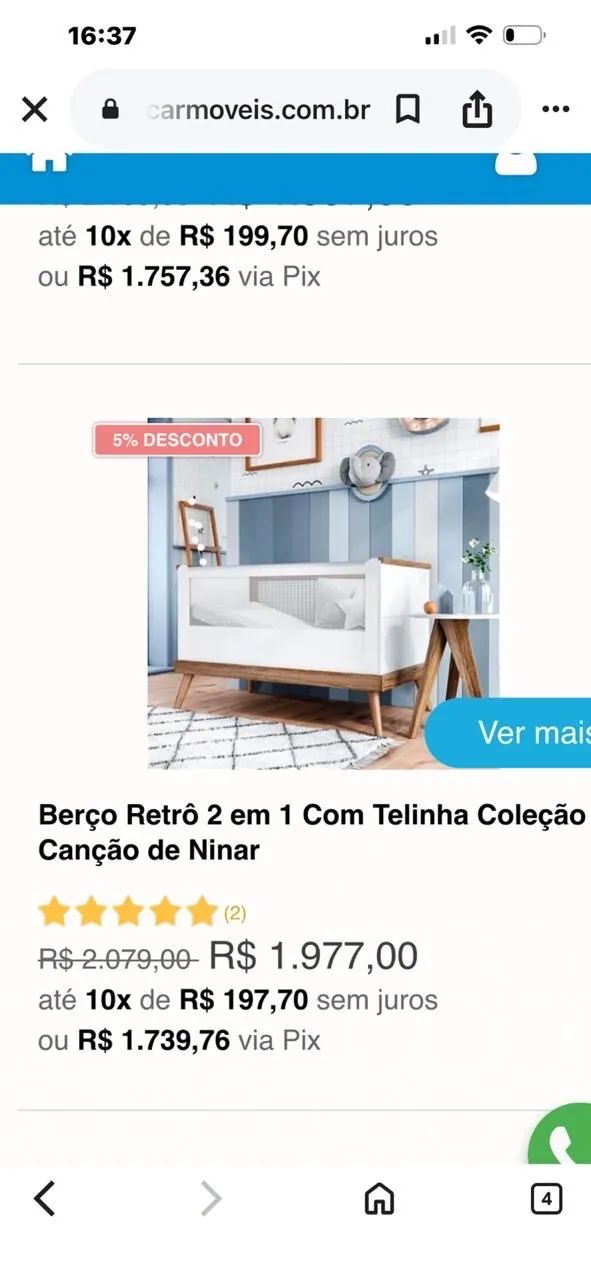 Berço retrô + colchão  - Foto 3