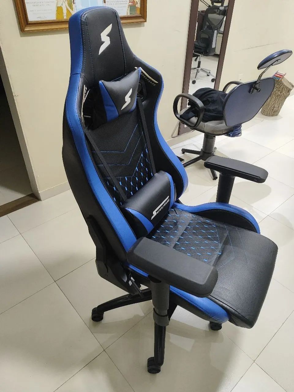 Cadeira Gamer Superframe Cleric Azul  - Foto 4