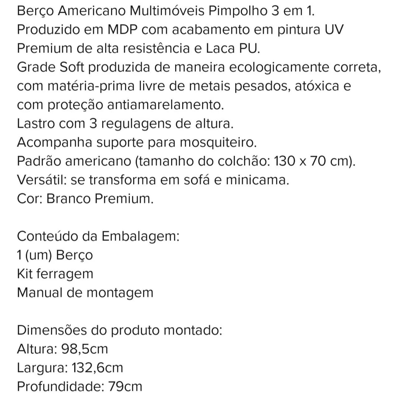 Berço tipo americano 3 em 1 - Foto 2
