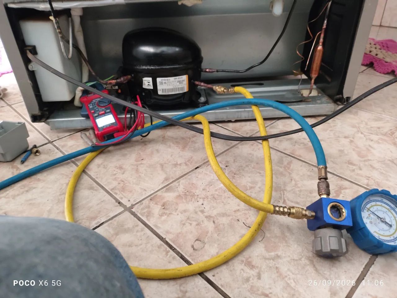 Troca de gás em refrigeração 