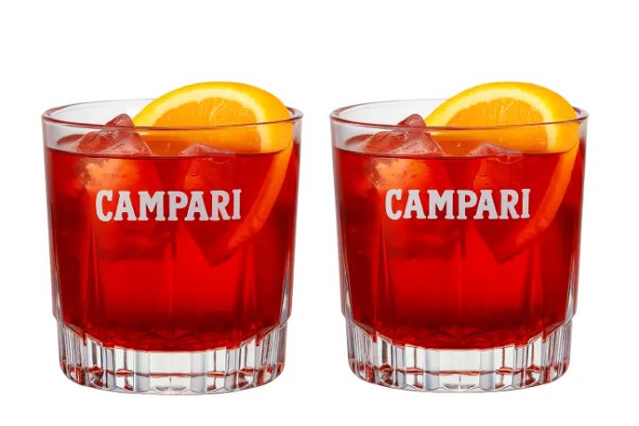 Kit 2 Copos Original Campari Negroni 290ml On The Rocks Oficial Negroni Week