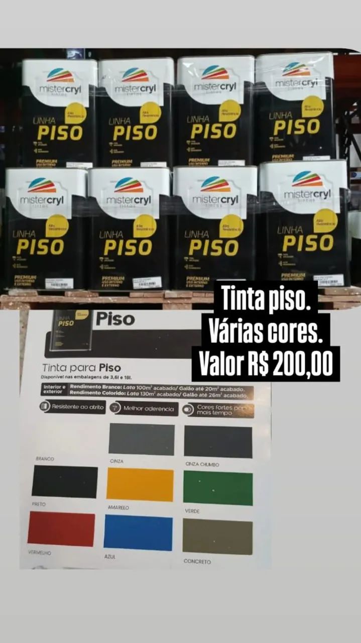 Vedemos tintas Piso 200,00 reais 
