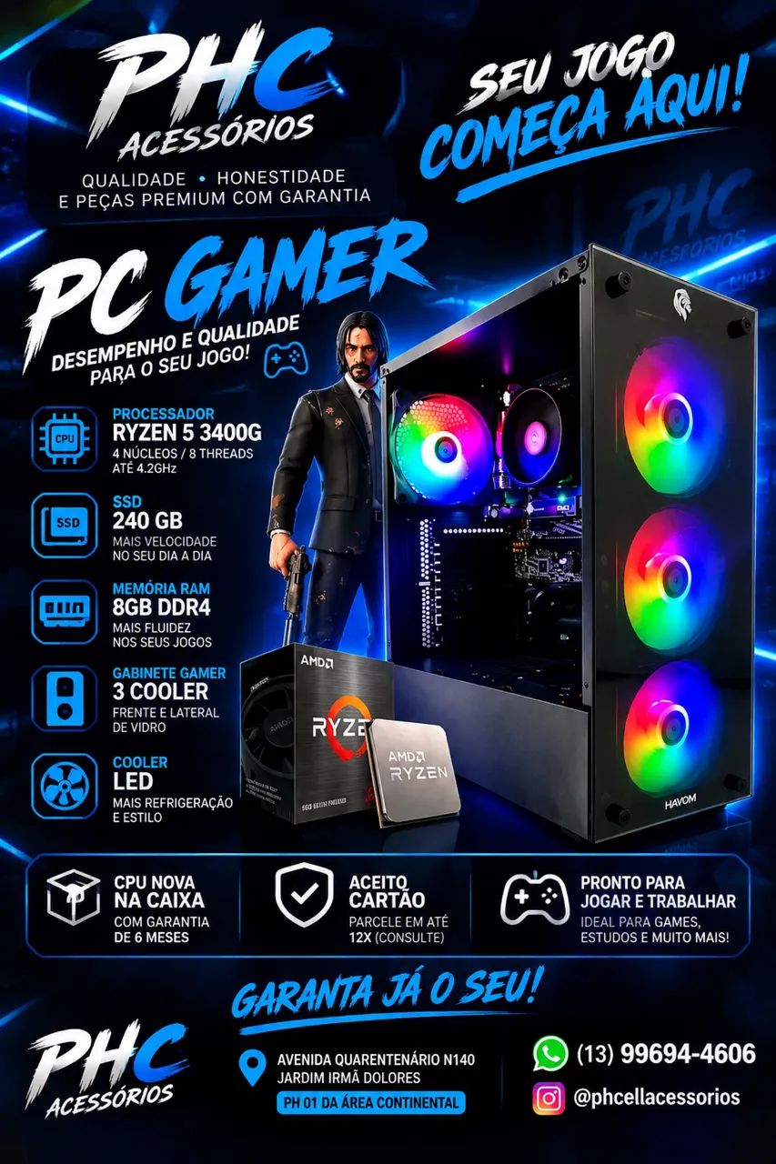 Cpu game nova ryzer 8gb ssd 240 com garantia  aceito cartão 