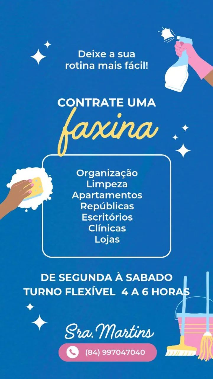 Agende já sua faxina 
