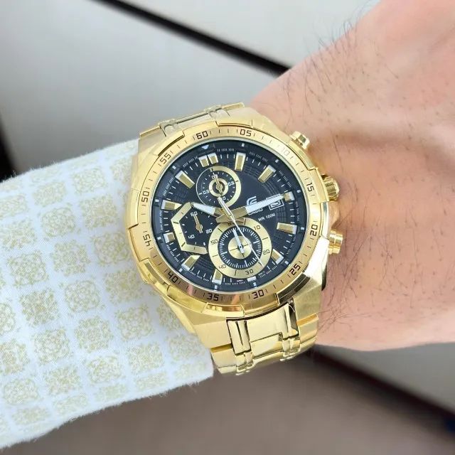 Relógio CASIO EDIFICE Dourado fundo preto  - ENTREGAMOS  - Foto 3
