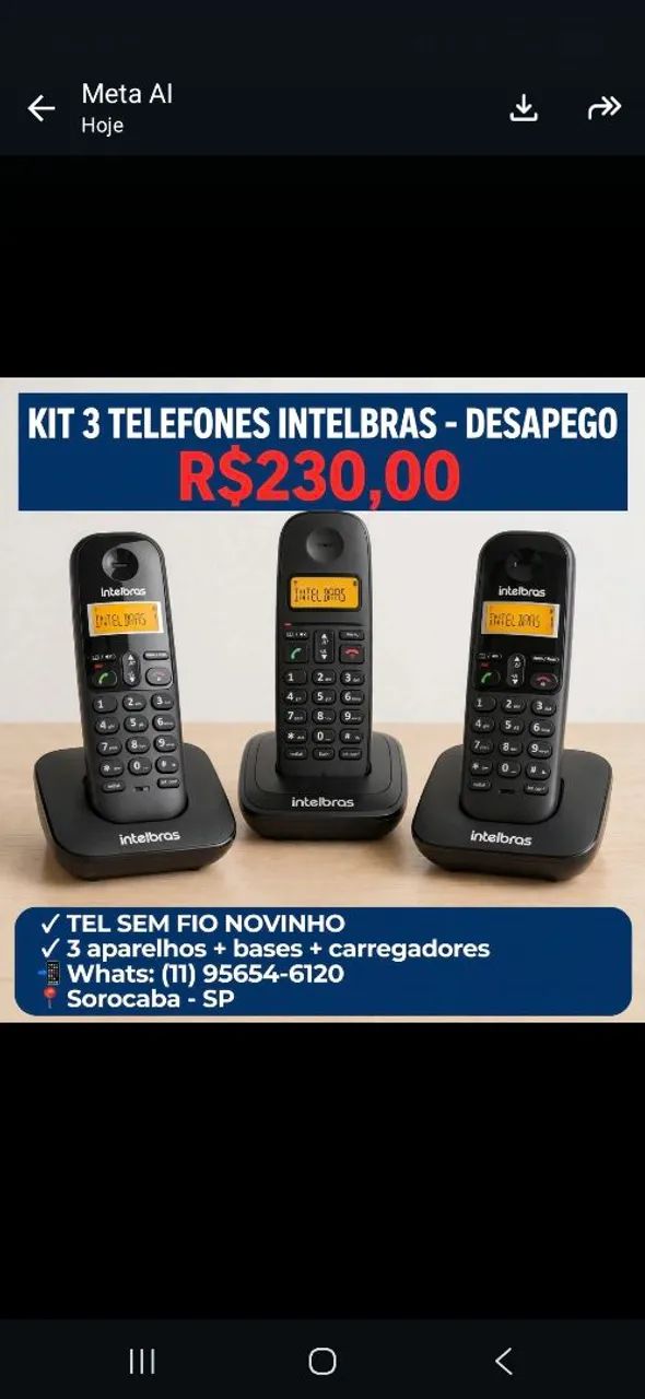 Telefone sem fio c 2 EXTENSÕES 