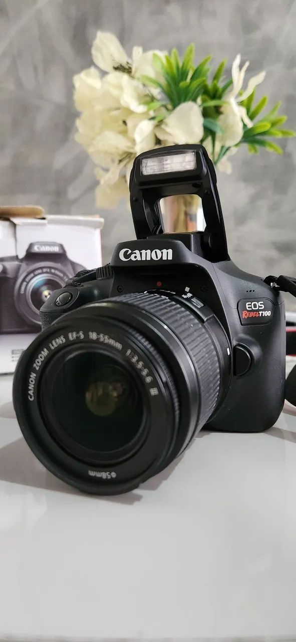 Canon T100 com lente 18-55mm Wifi - Foto 3