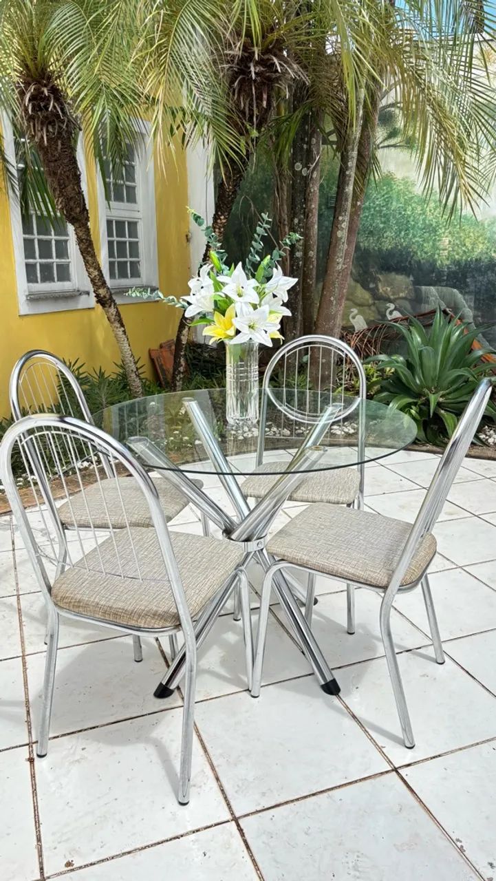 Mesa de vidro com 4 lugares  - Foto 2