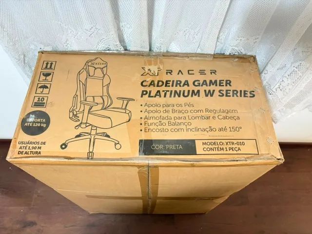 Cadeira Gamer e Escritório XT Racer Platinum W Preta Original - Nova - Foto 4