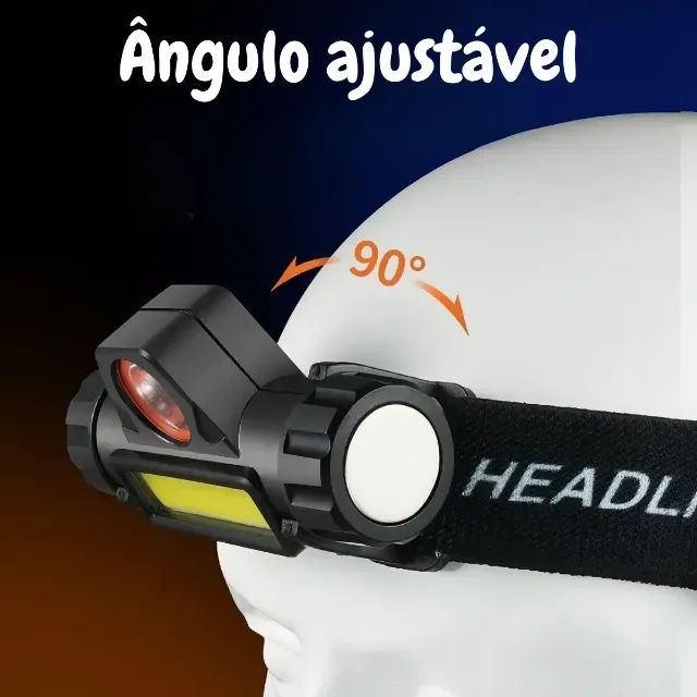 Lanterna de Cabeça LED Recarregável USB Bivolt - Foto 5
