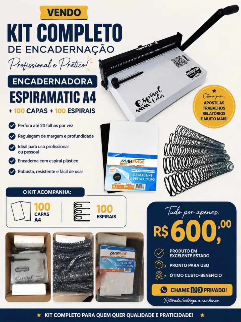 Kit Completo de Encadernação