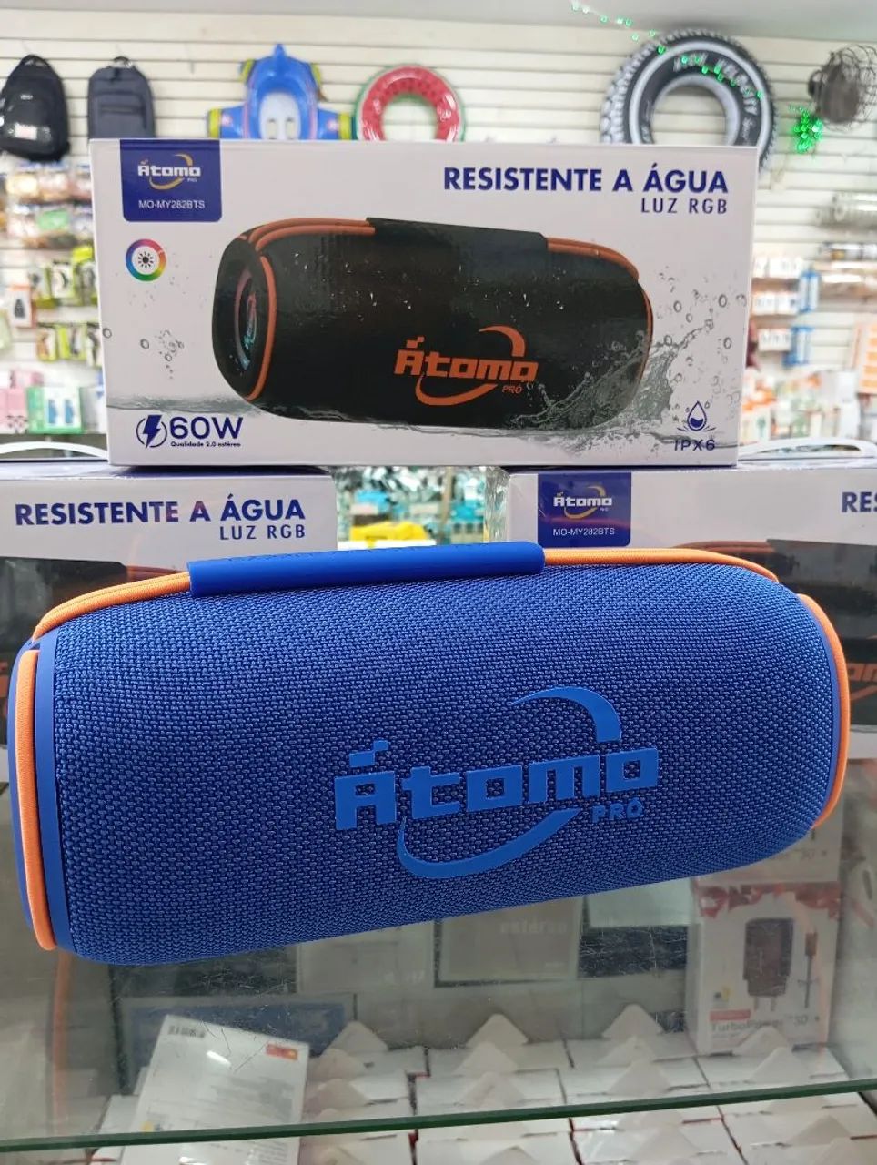Caixa de som 60W de potência átomo 
