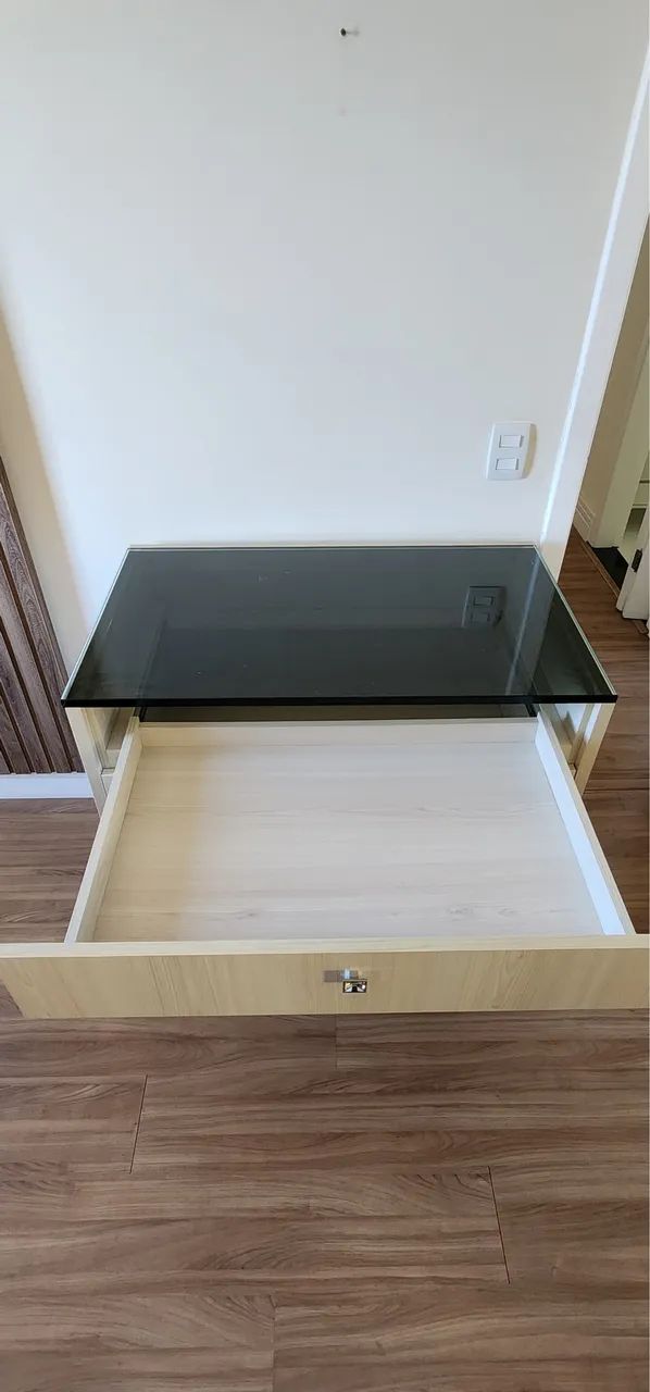 Cômoda em mdf com tampo de vidro - Foto 2