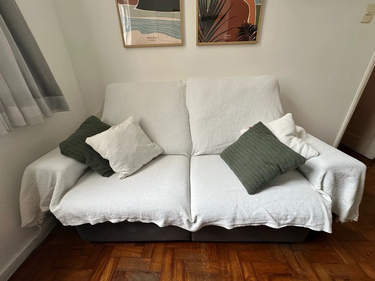 Sofá Cinza 3 lugares Retrátil e Reclinável 