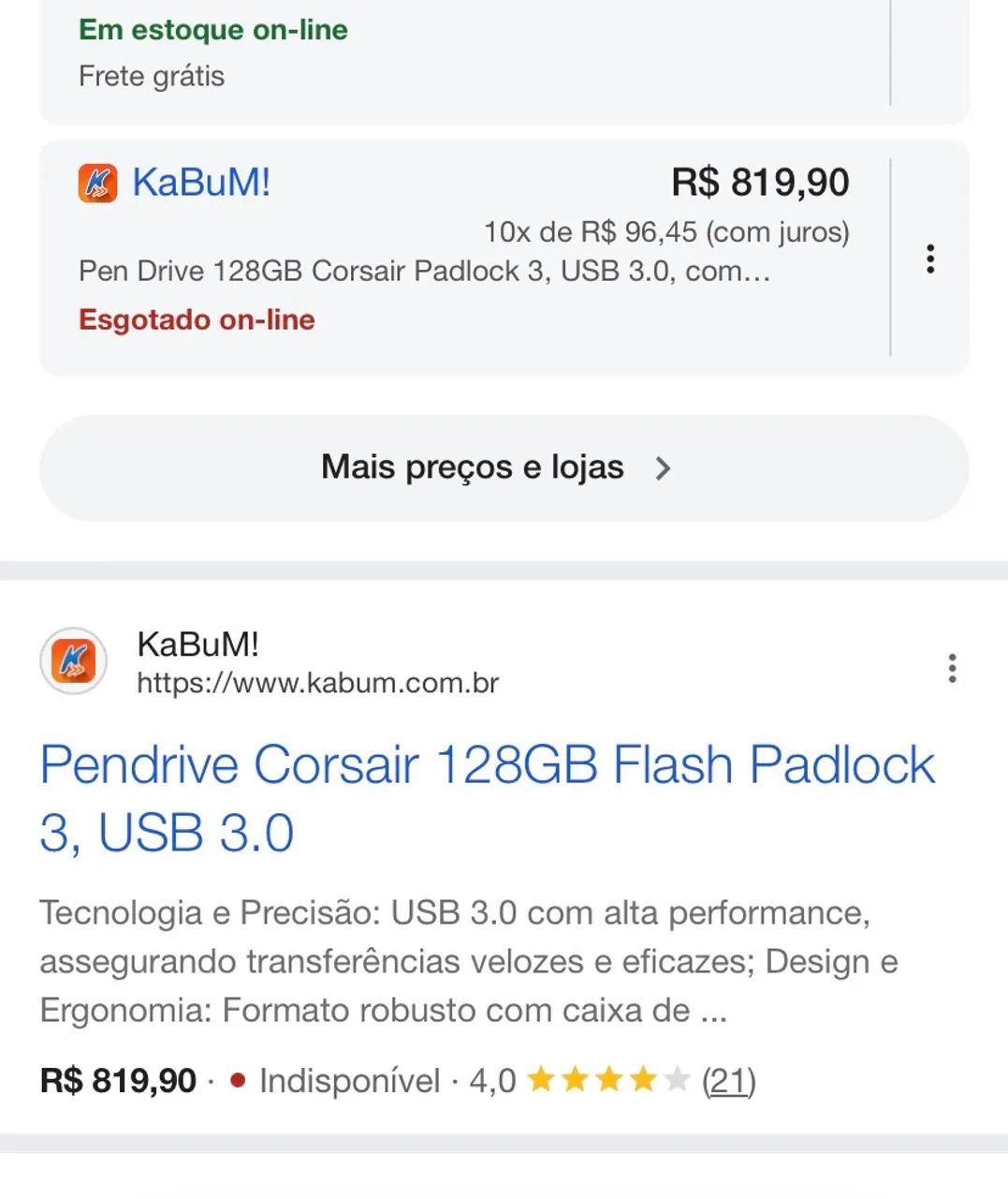 Pendrive com senha Corsair  - Foto 4