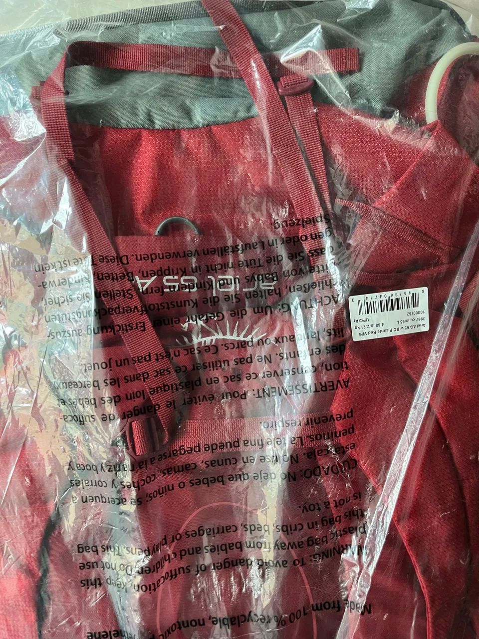Mochila Osprey Ariel AG 65 vermelha
