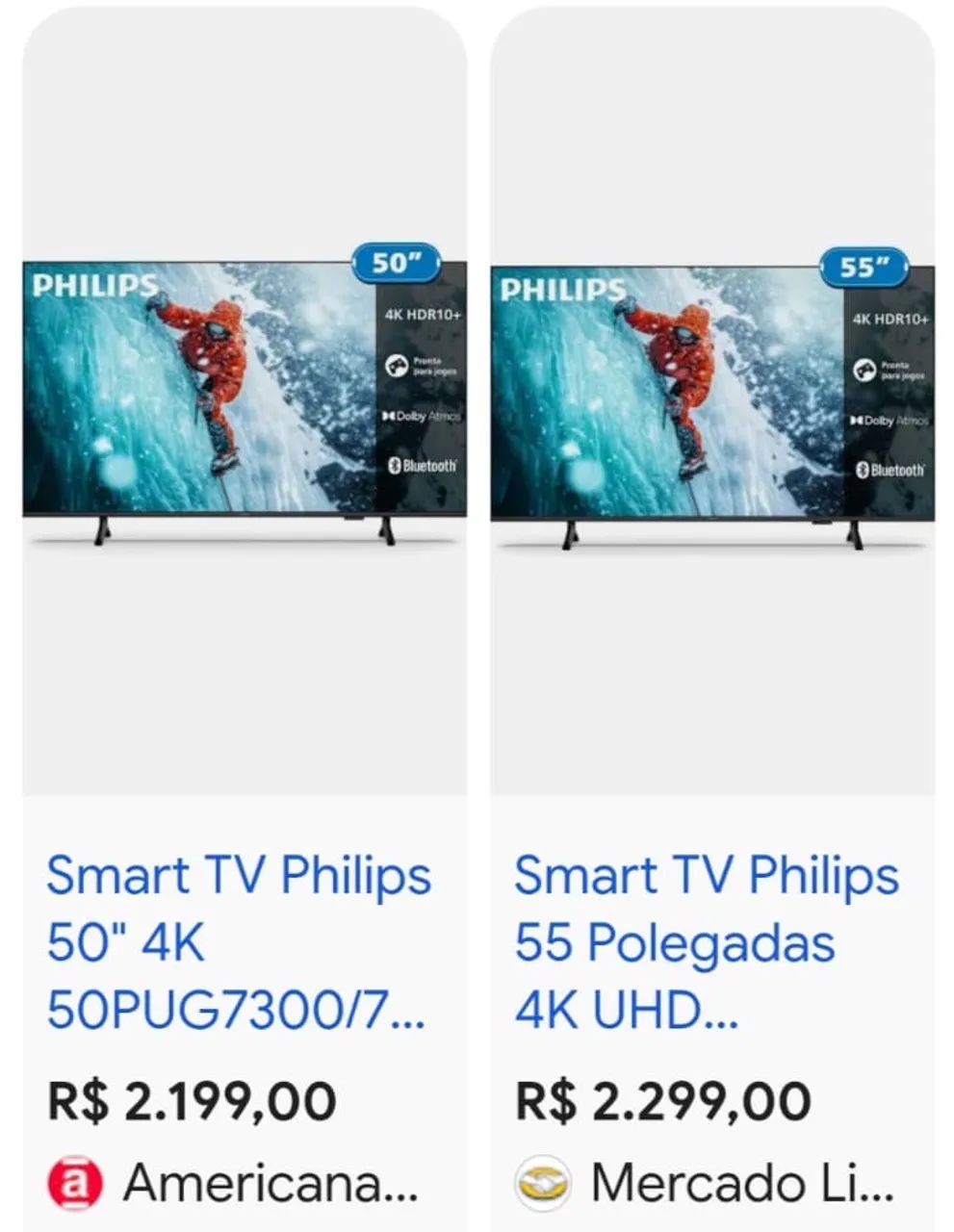 Smart TV Philips 50" 4K UHD (Série 7300)