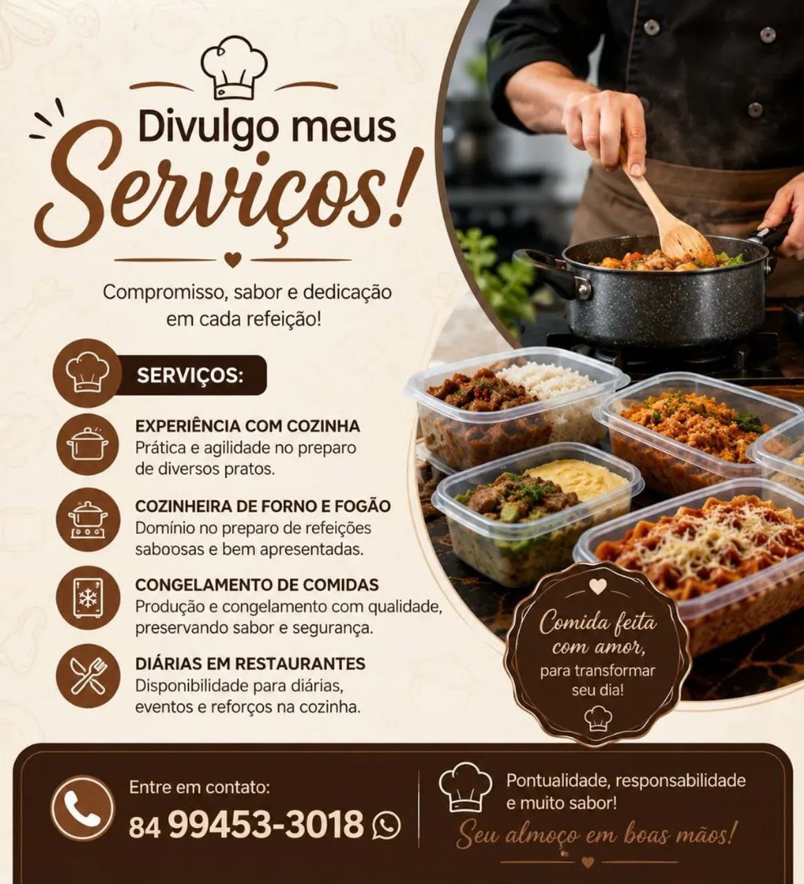 Diárias de cozinheira 