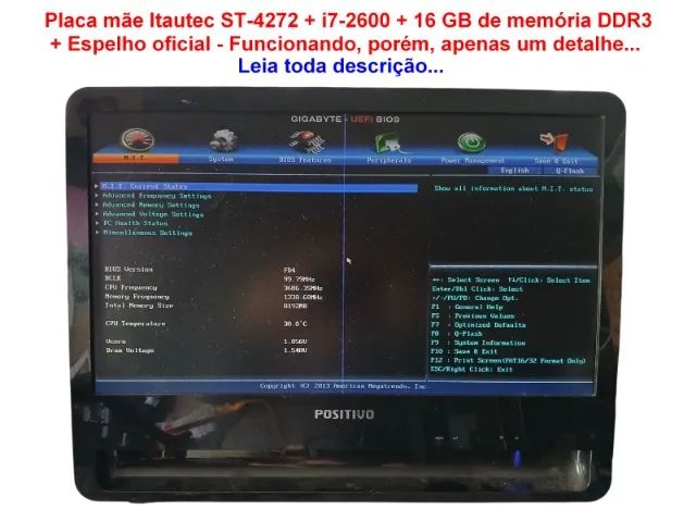 Kit - Itautec Funcionando, porém, apenas um detalhe, leia toda descrição...