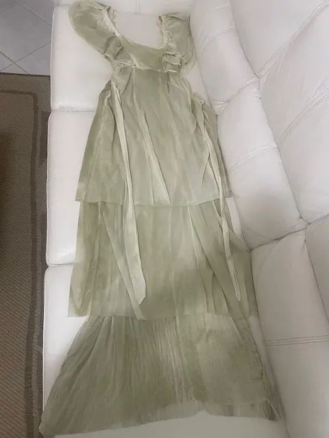 Vestido de tule e algodão longo, tamanho 40 - Foto 2