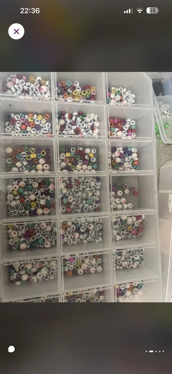 Kit 5 caixas de miçangas e barbante  - Foto 2