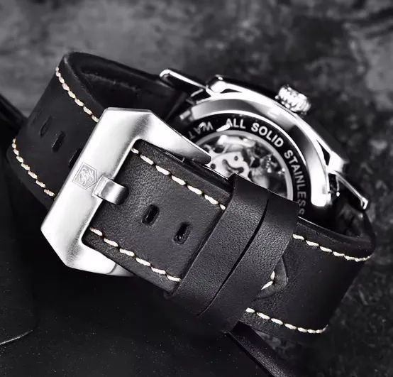 Relógio Benyar Skeeleton - 44mm - Automatico - pulseira de couro - Novo - Foto 3