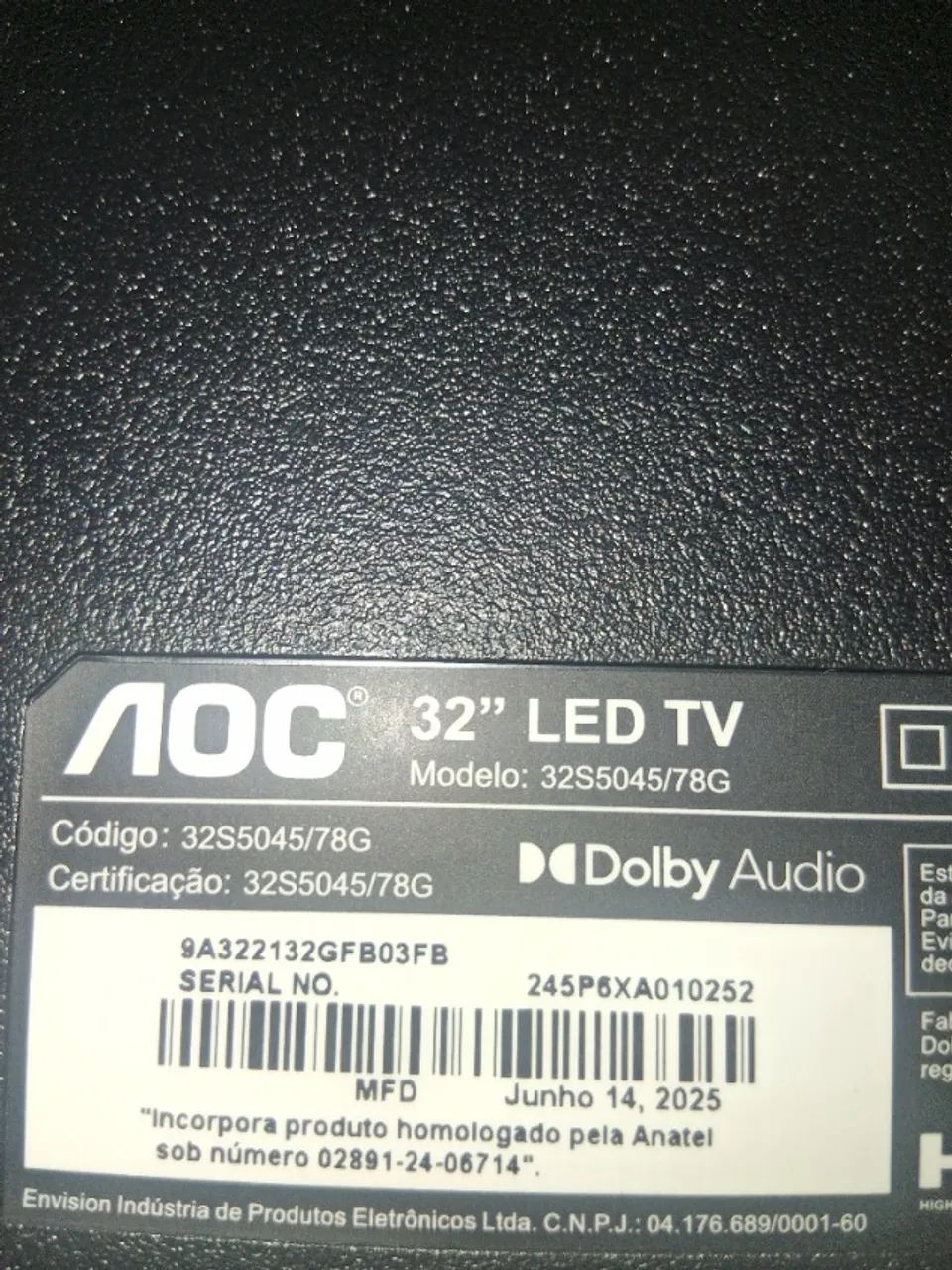 SmartTV AOC, para retirada de peças.